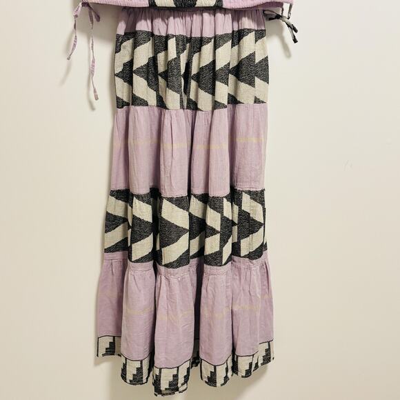 Pearl & Caviar Top Skirt Womens Size S/M Lilac Zakar Geometric Maxi Dress Set - Picture 3 of 14